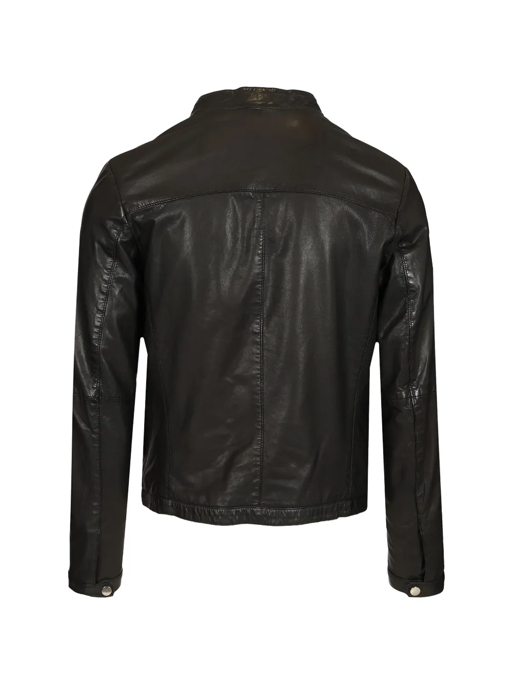 Al Duca D Aosta 1902 Nappa leren bikerjack Zwart
