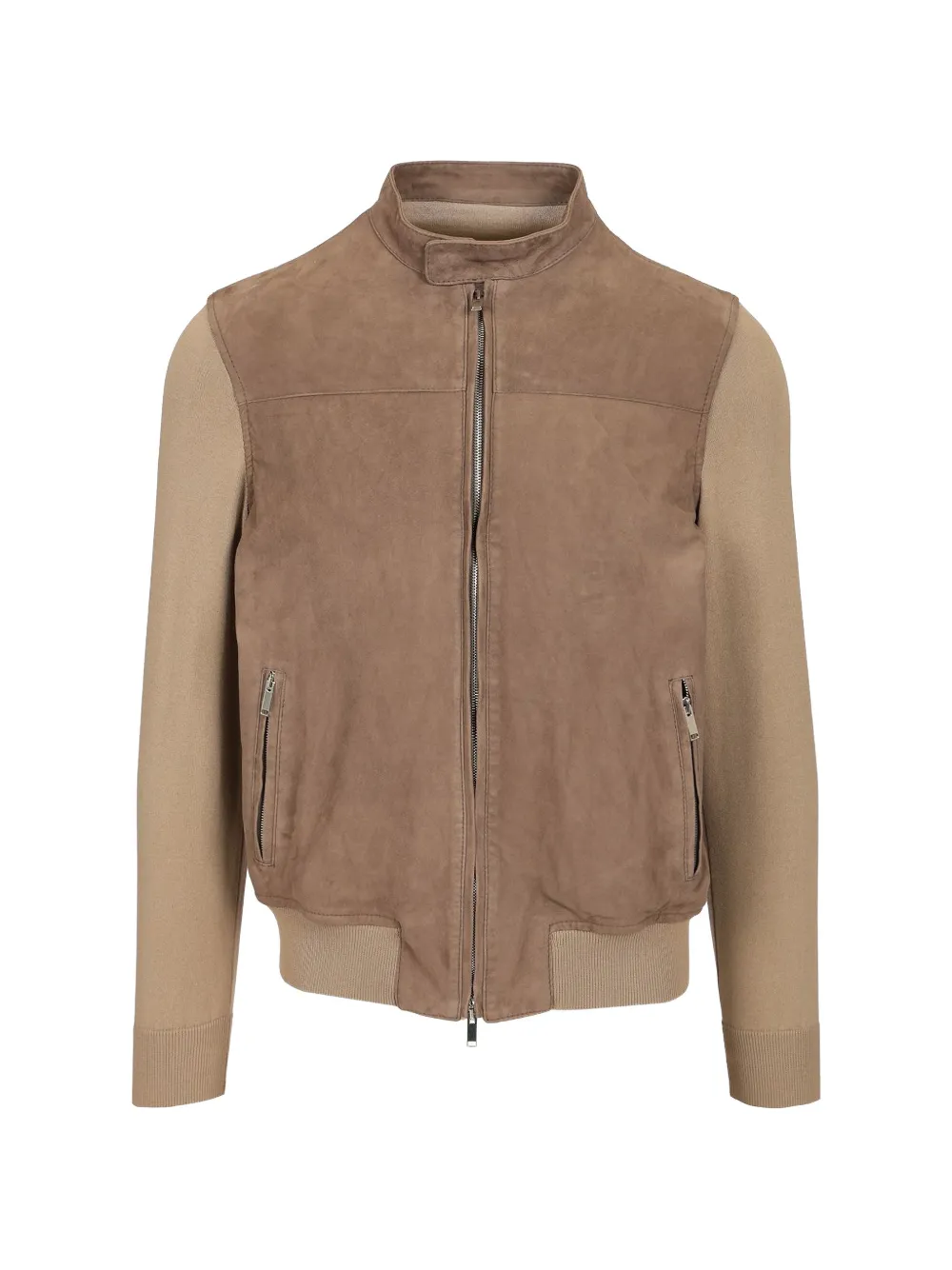 Al Duca D’Aosta 1902 suede knit-sleeve jacket - Nude