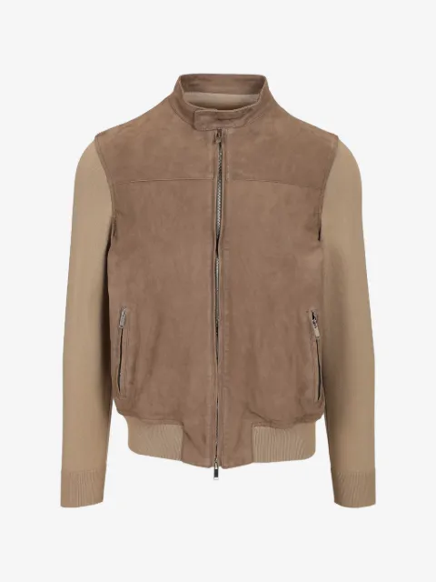Al Duca D’Aosta 1902 suede knit-sleeve jacket