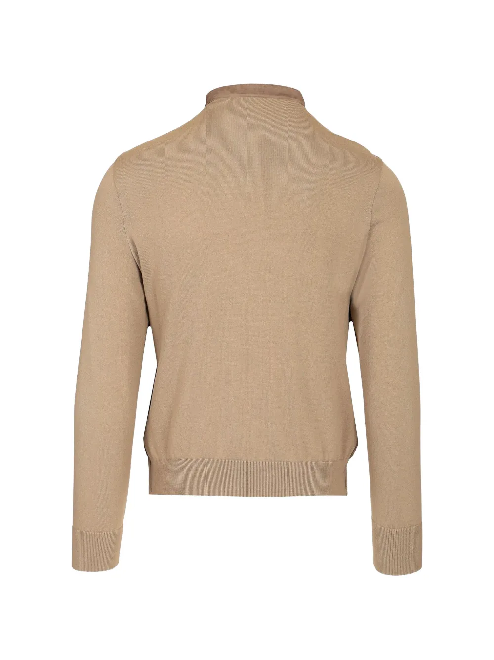 Al Duca D Aosta 1902 Suède jack met gebreide mouwen Beige