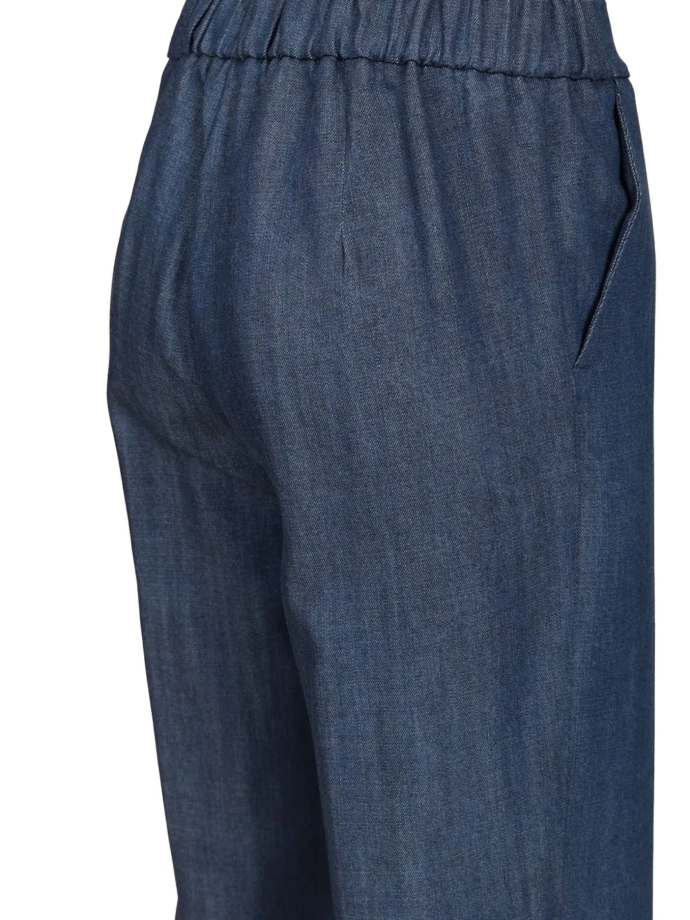 Al Duca D Aosta 1902 Chambray broek met wijde pijpen Blauw