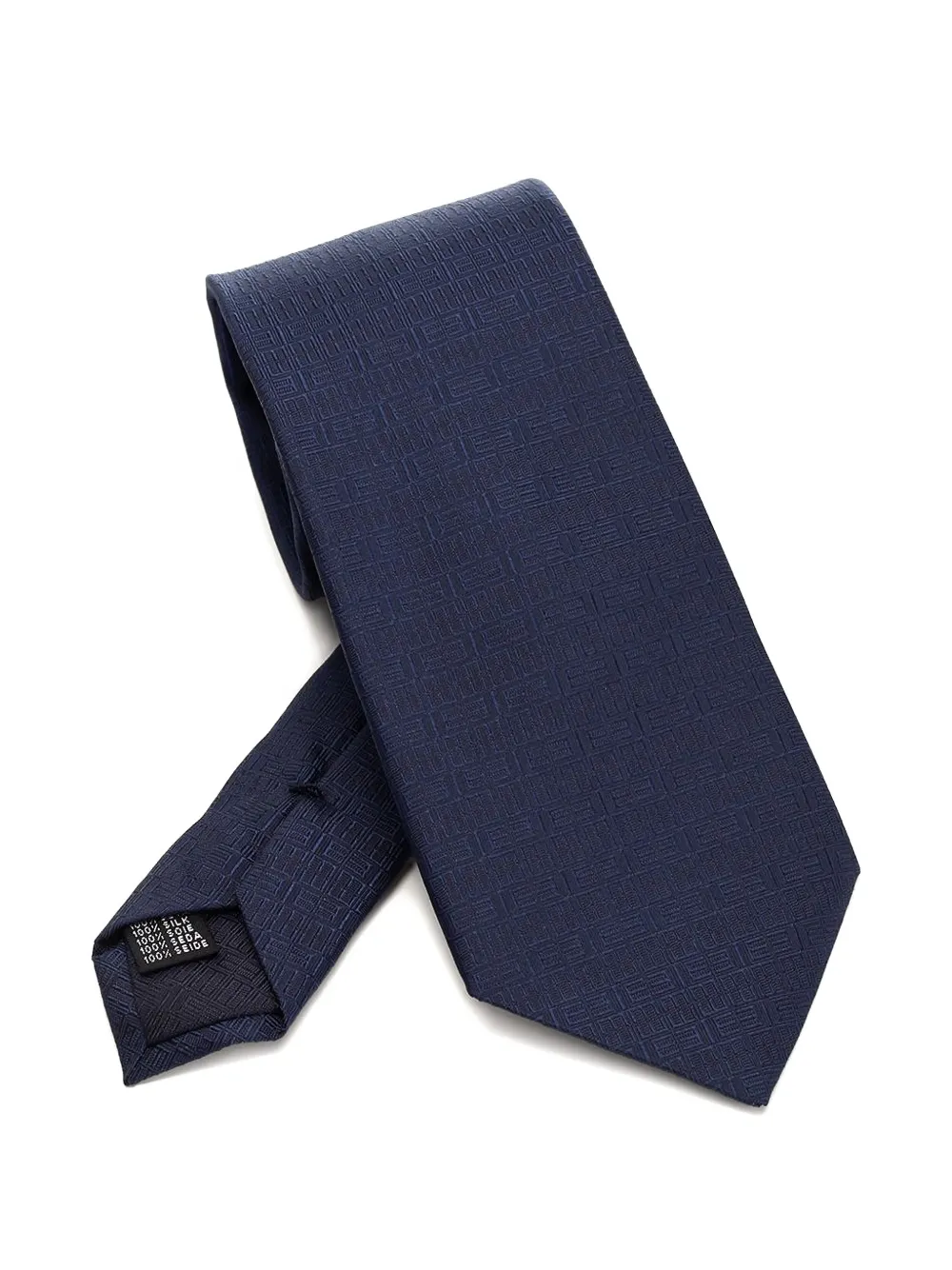 Elios Milano Gemini zodiac-embroidered tie - Blu