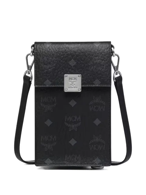 MCM Visetos-print logo-plaque phone wallet