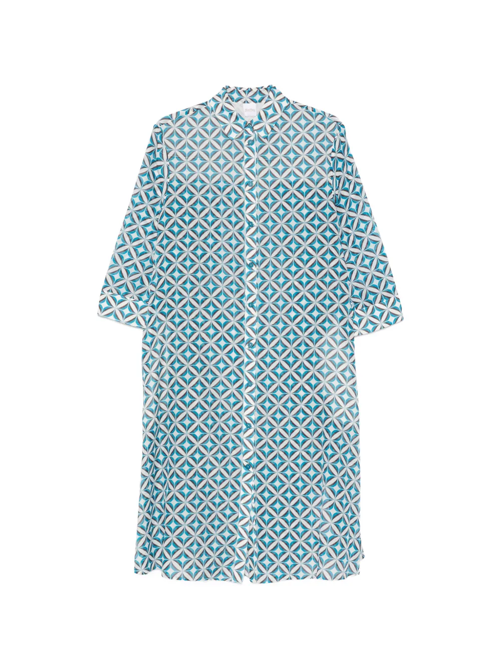 Max Mara geometric-print button-through shirt dress - Weiß