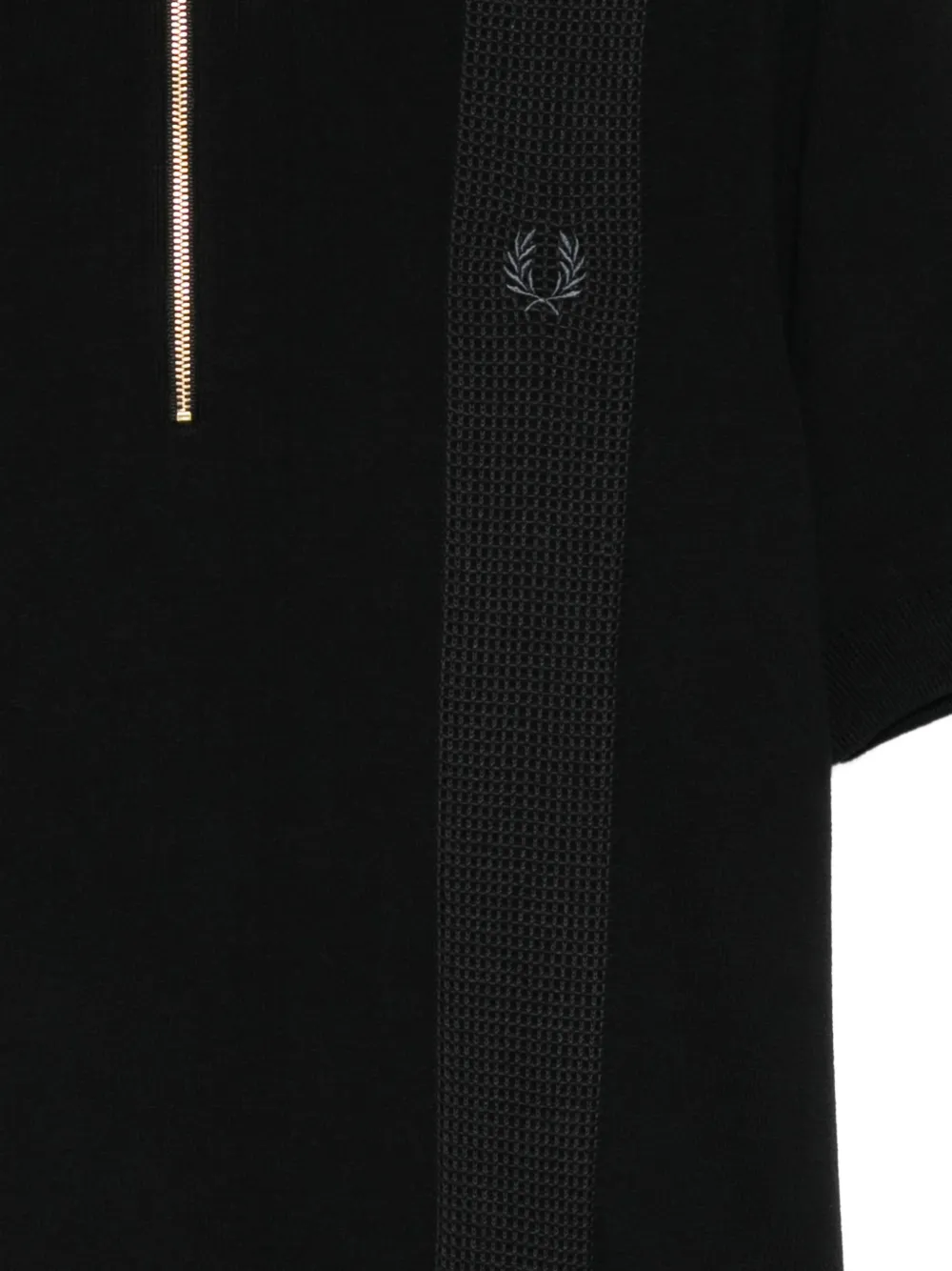  Fred Perry Textured-panel Zip-up Sweater - Noir 
