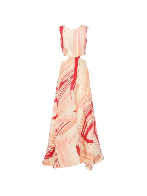 Raquel Diniz Bali abstract-print cutout maxi dress