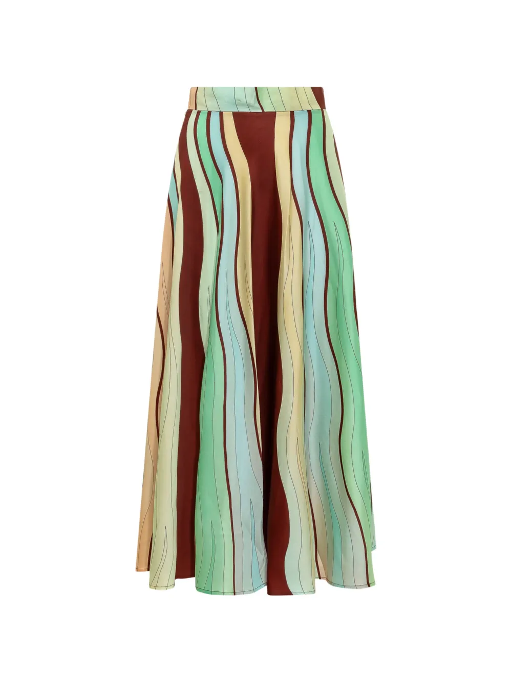 KOSE Thetis wavy-print skirt - Marrone