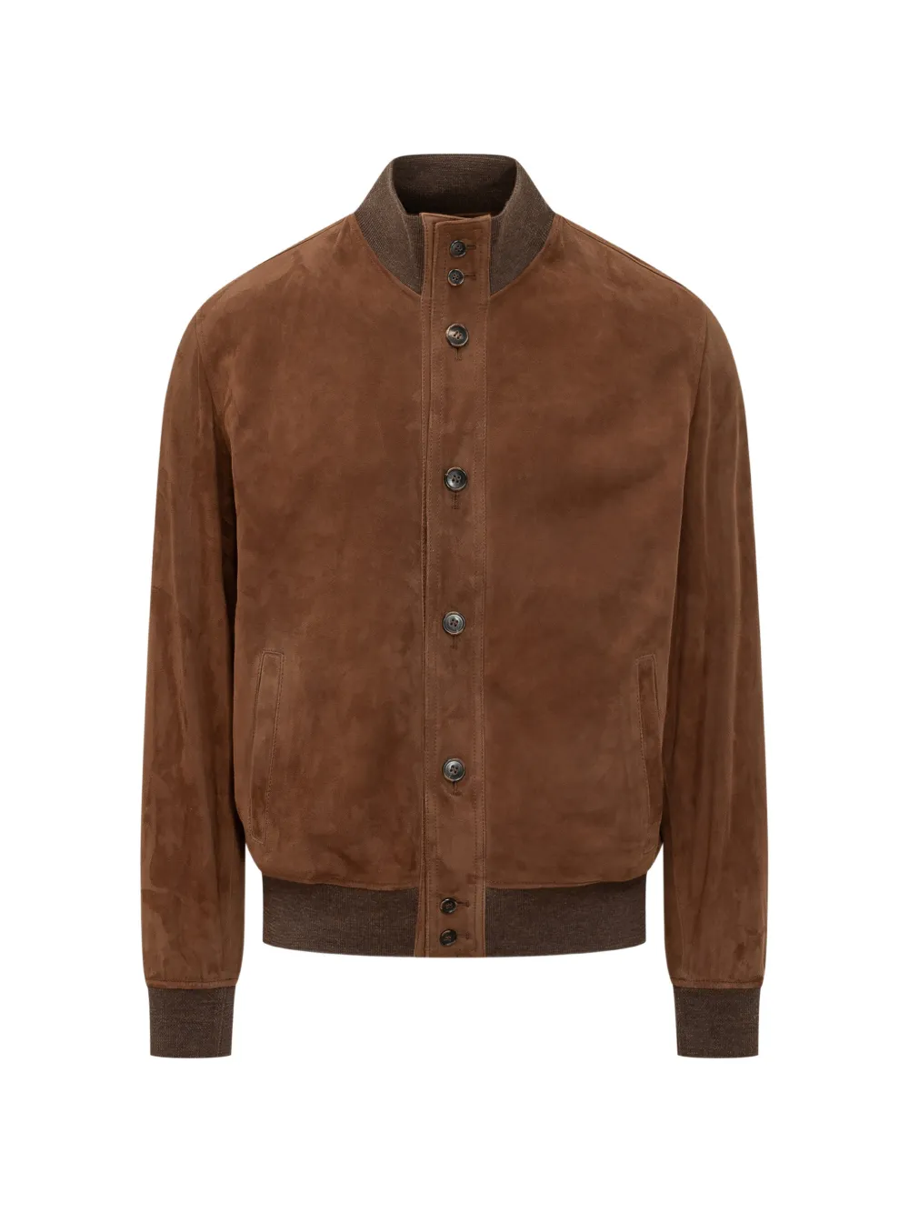 Renzo Romagnoli suede bomber jacket - Marrone