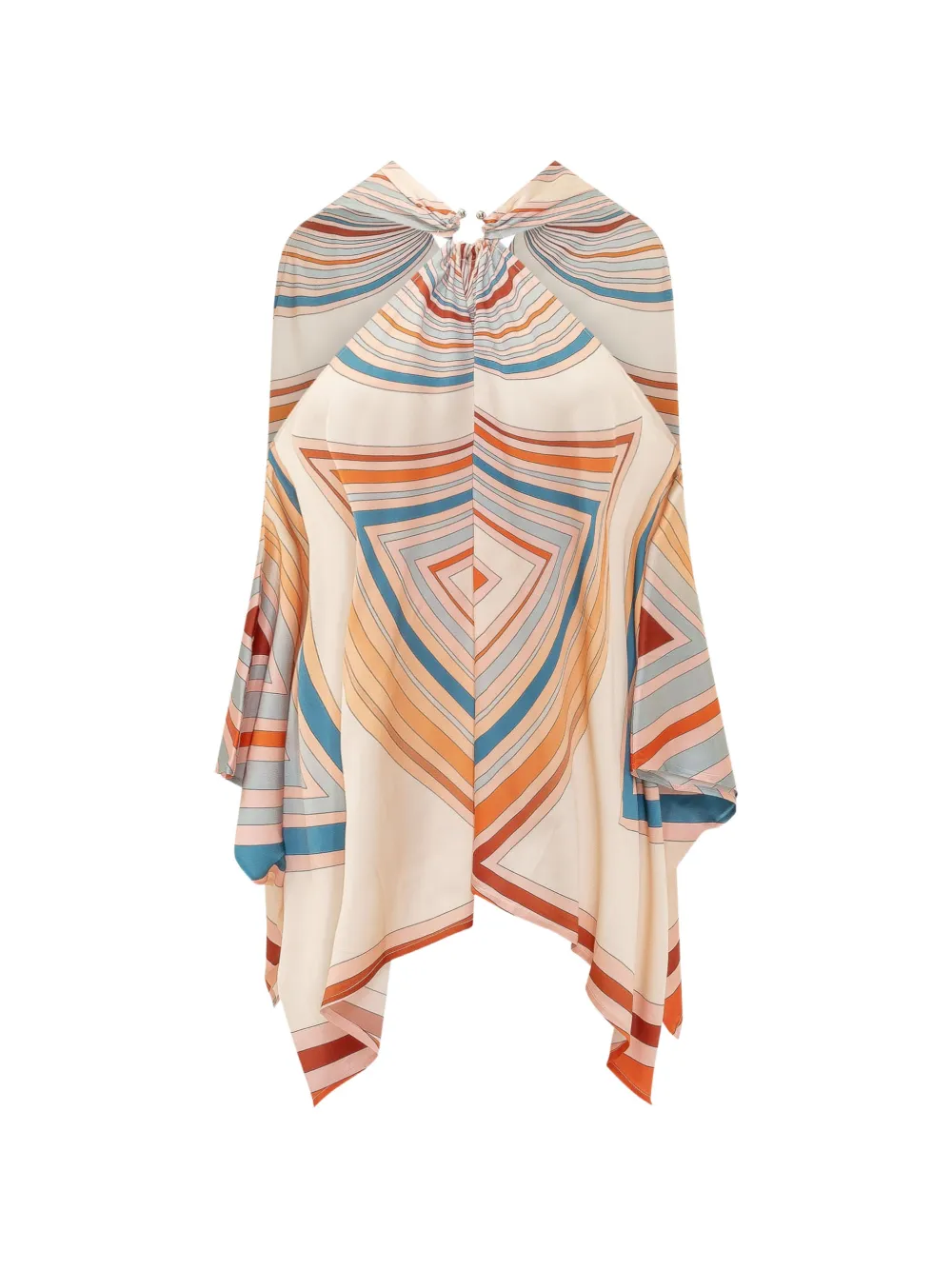 KOSE Iris geometric-print handkerchief-hem top - Toni neutri