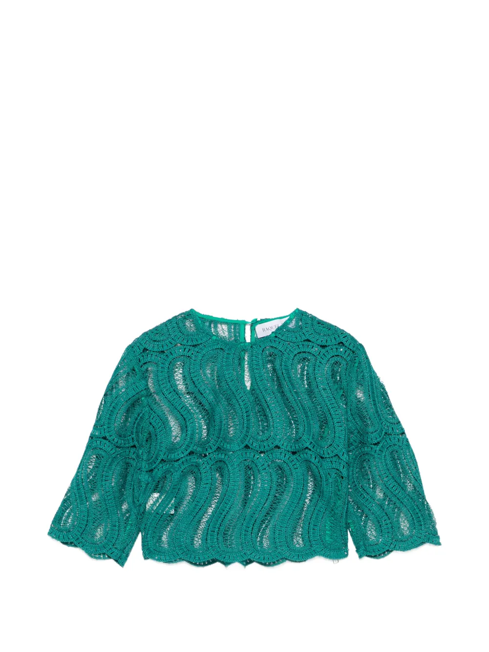 Raquel Diniz Sabi lace-embroidered cropped top - Verde
