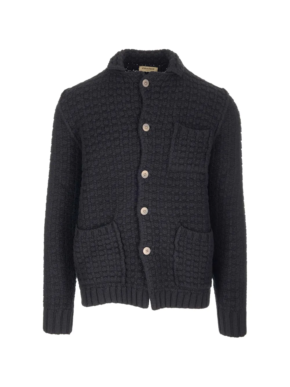 Al Duca D’Aosta 1902 chunky-knit button-up cardigan - Nero