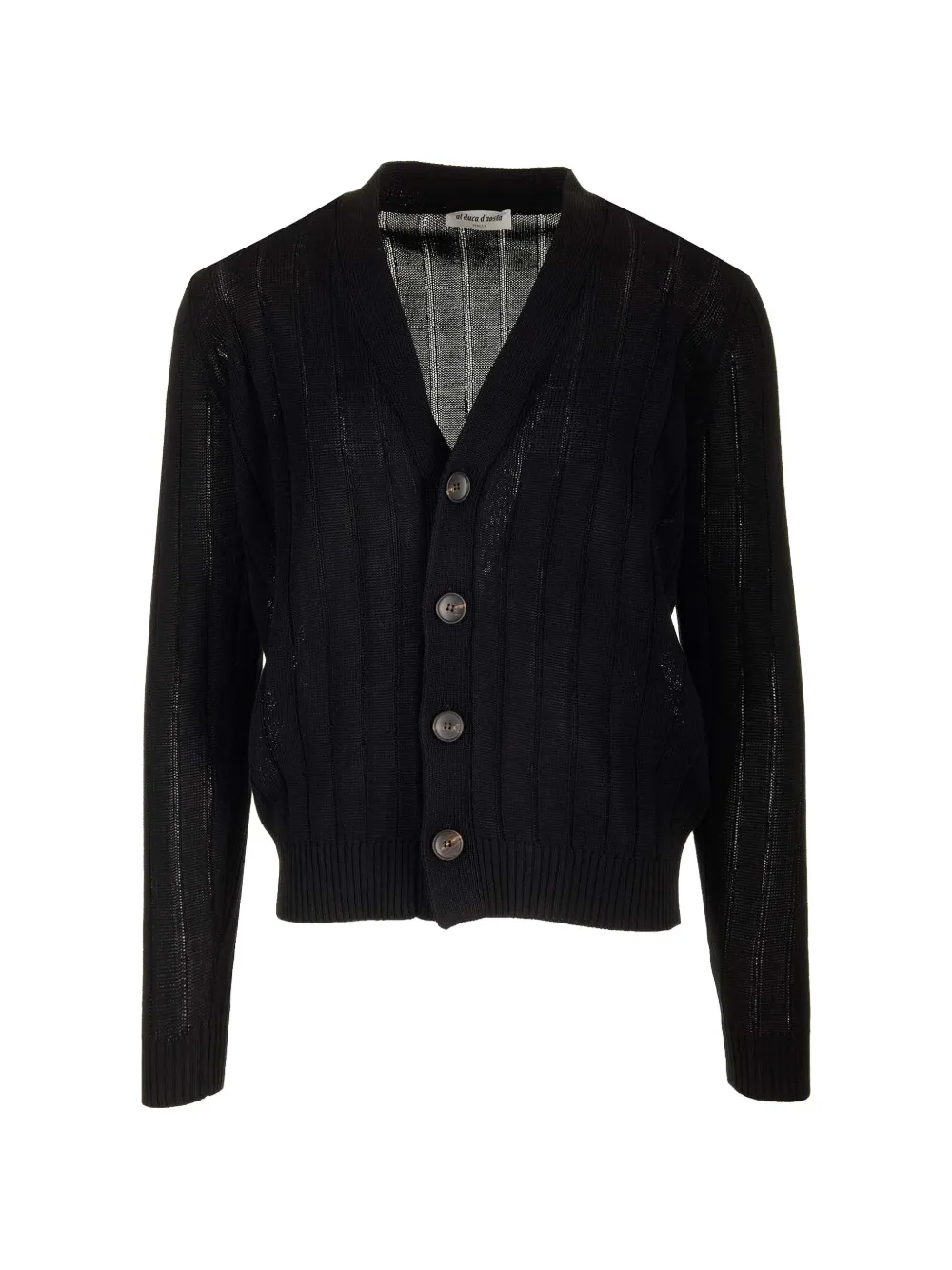 Al Duca D’Aosta 1902 ribbed-knit cotton cardigan - Schwarz