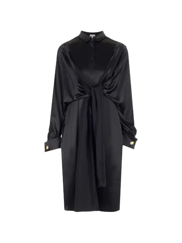 tie knot midi dress Toperth Satin Tie Knot High Low Midi Dress  Toperth