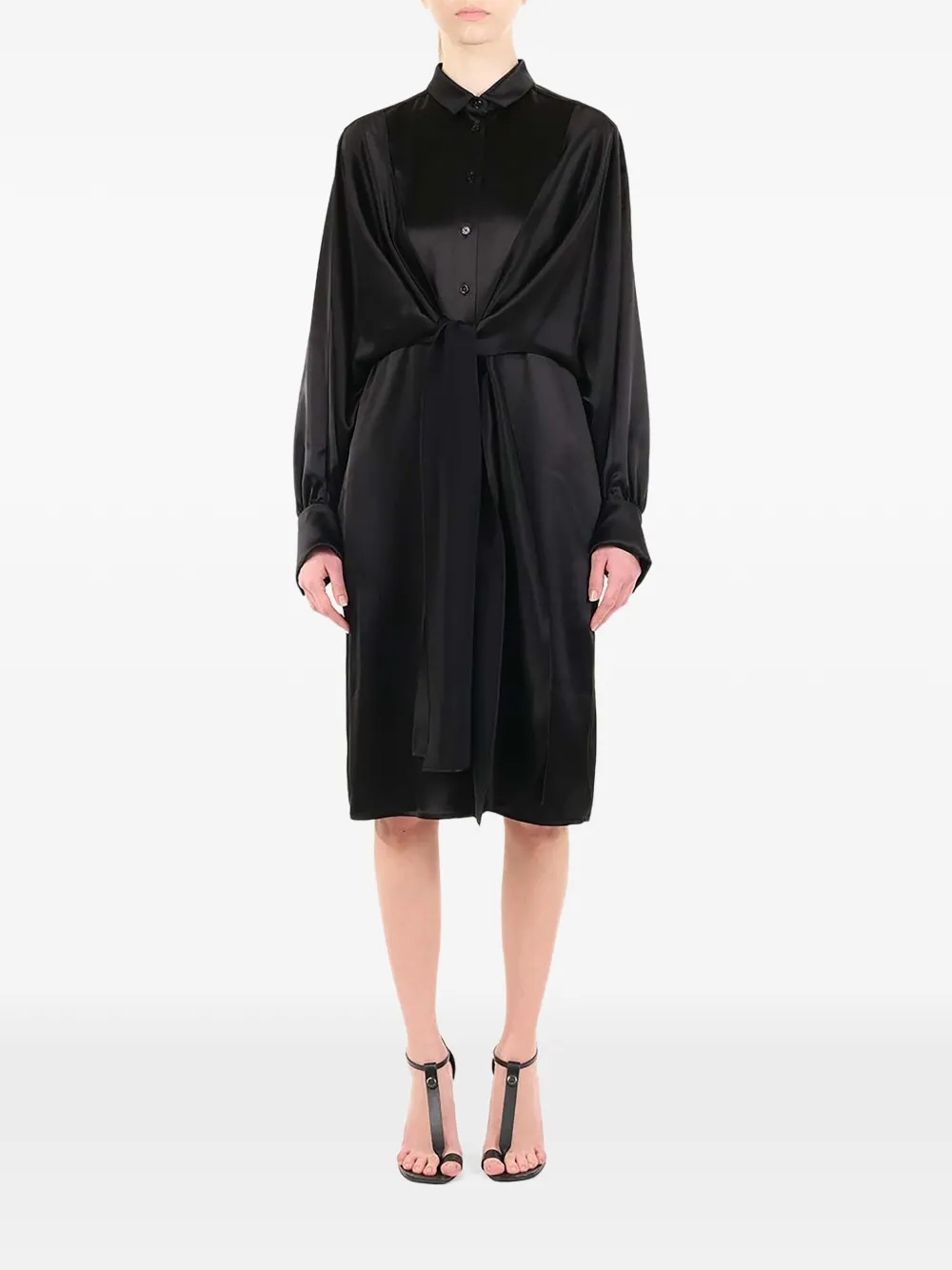 LOEWE Geknoopte midi-jurk Zwart