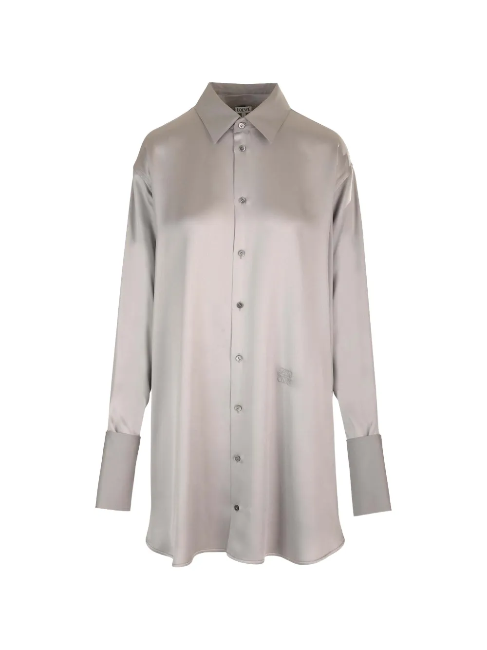 LOEWE asymmetric-hem mini shirt dress - Grey