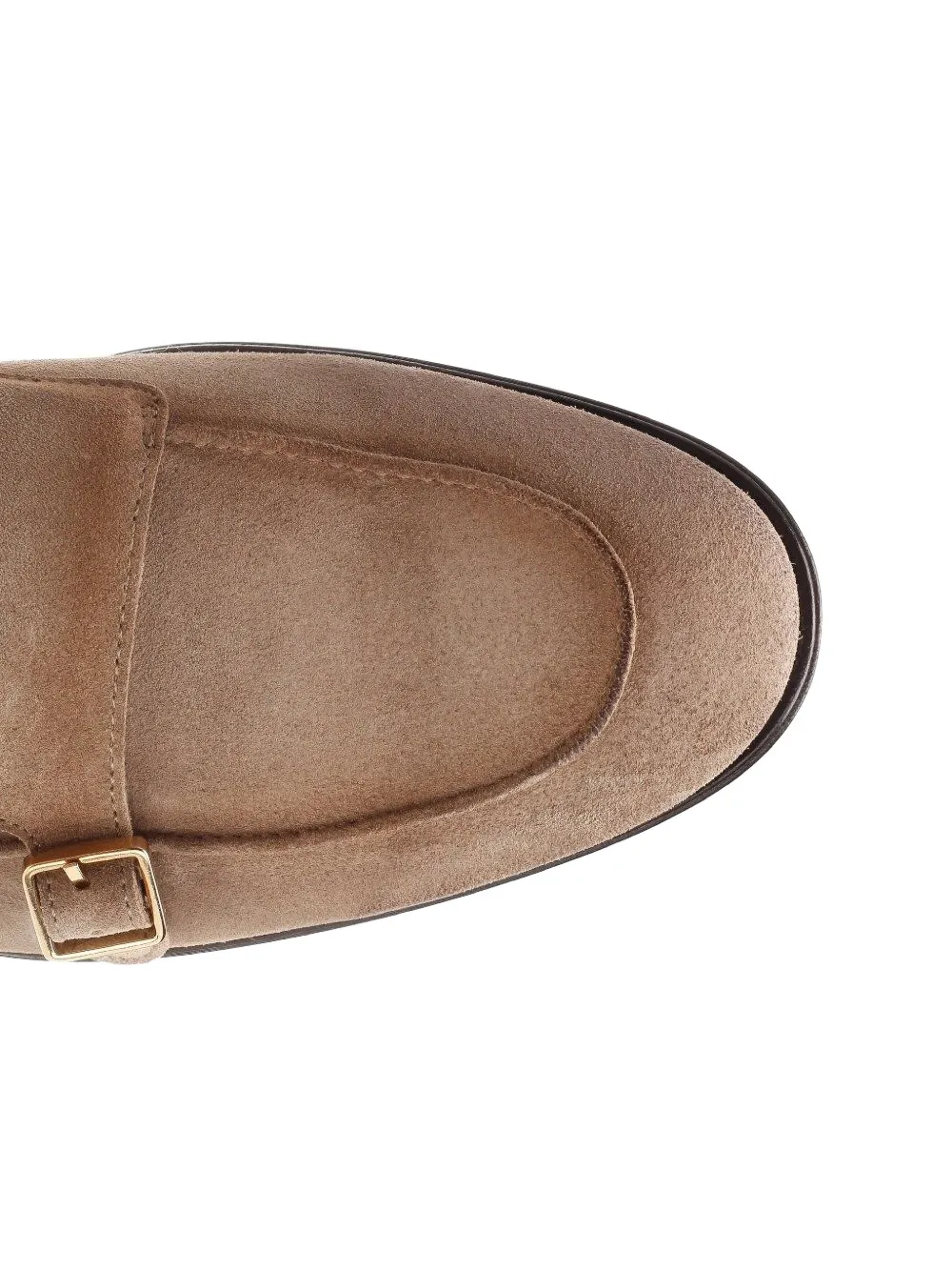 corvari 1846 double-buckle suede loafers Beige