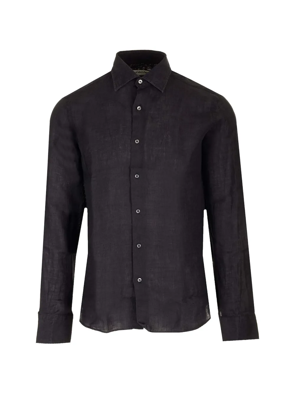 Al Duca D’Aosta 1902 long-sleeve button-down linen shirt - Schwarz