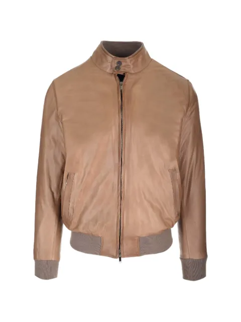 Al Duca D’Aosta 1902 padded zip-up leather jacket