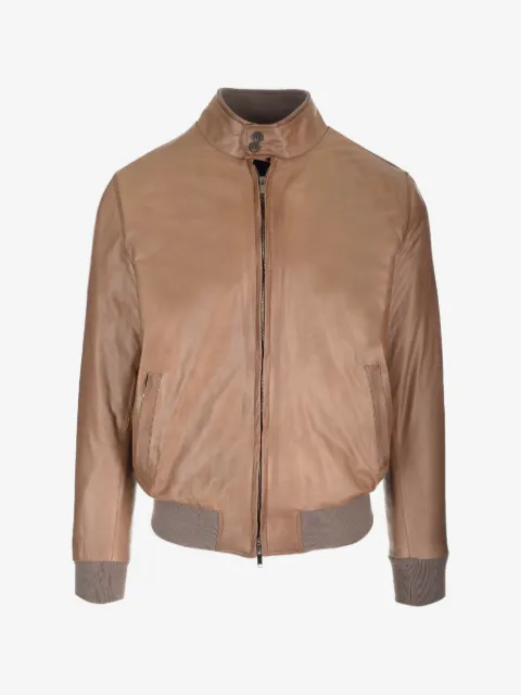 Al Duca D’Aosta 1902 padded zip-up leather jacket