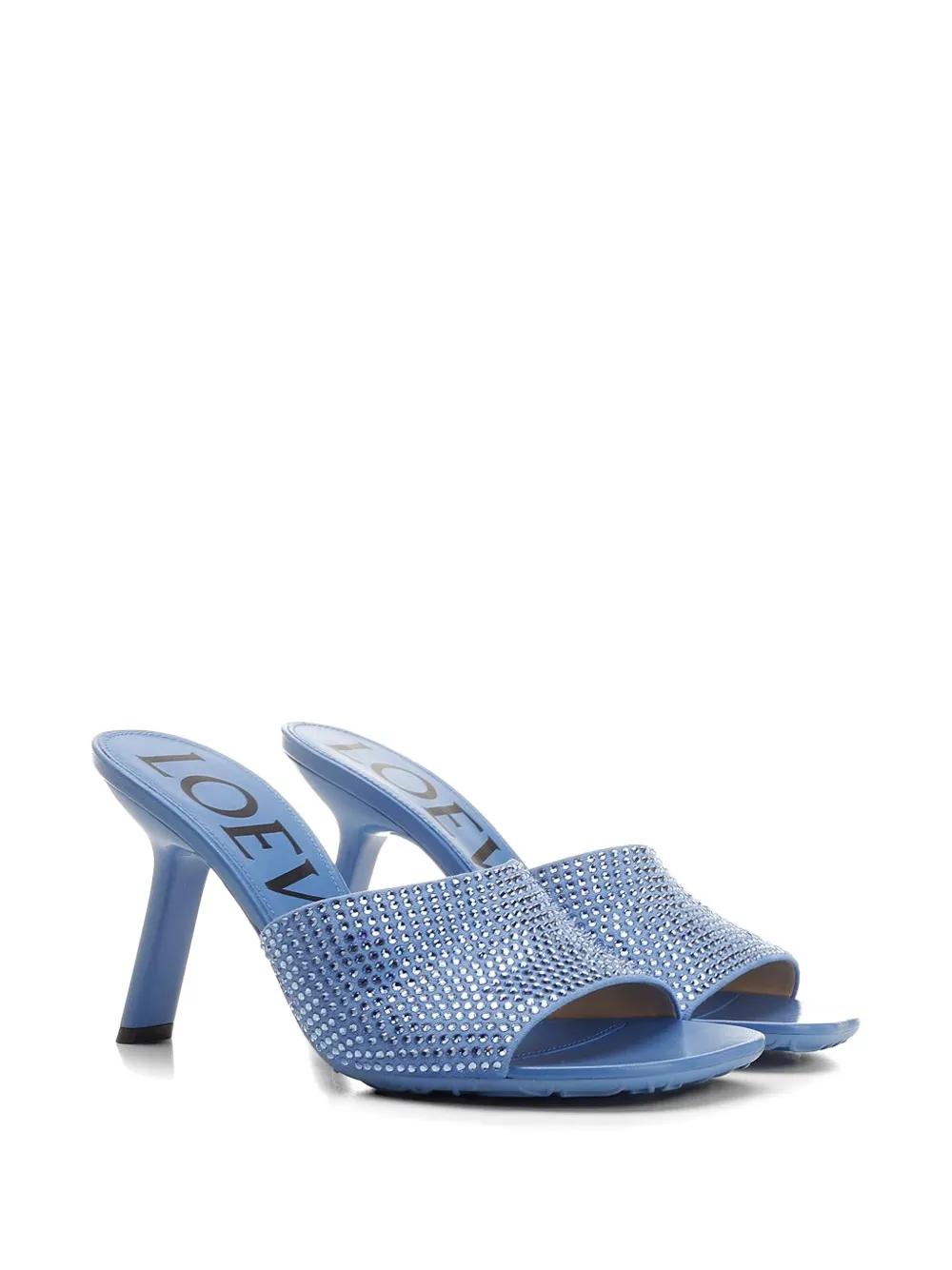 LOEWE Petal crystal-embellished sandals Blauw