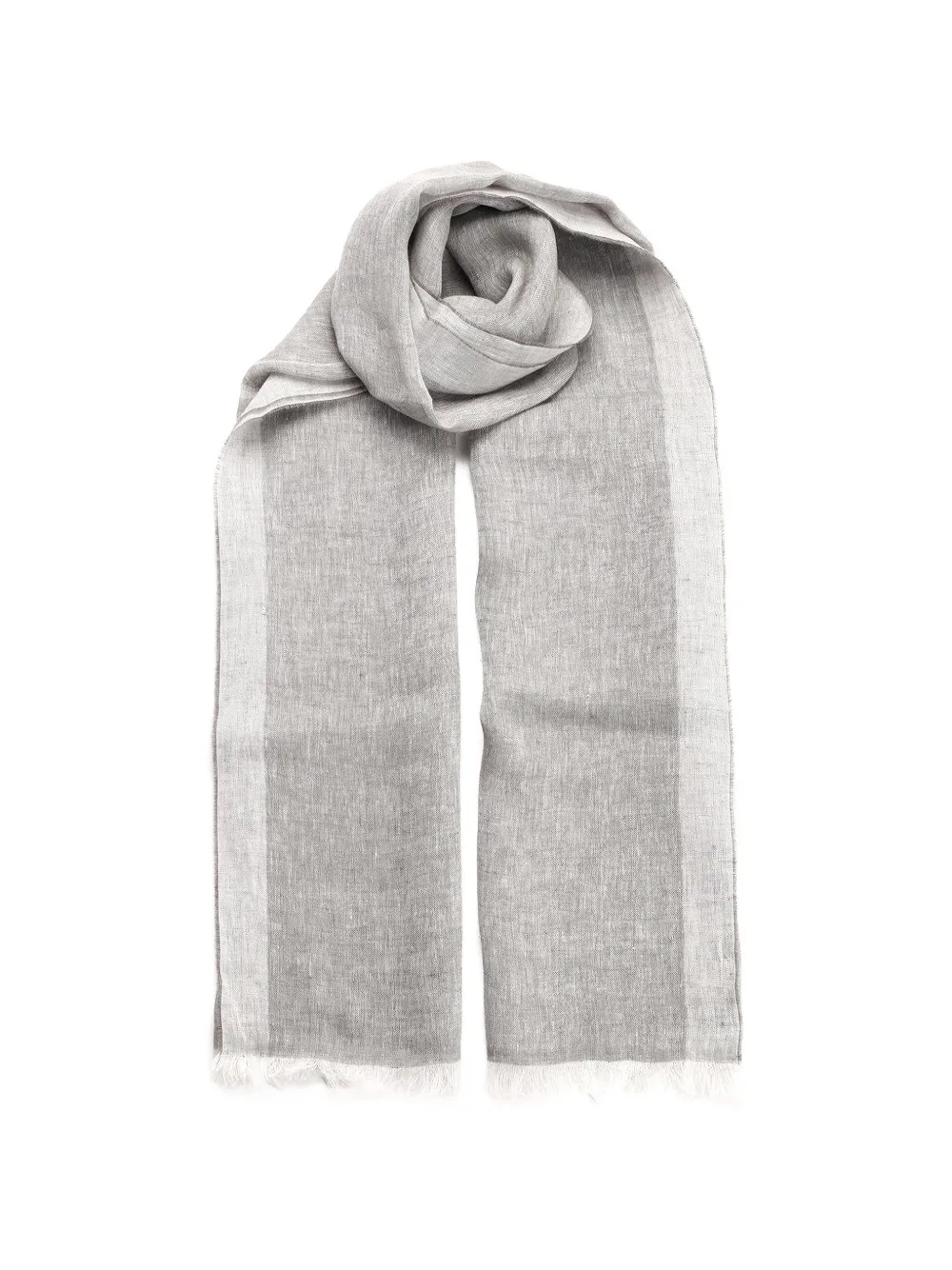 Al Duca D’Aosta 1902 fringed linen scarf - Grau