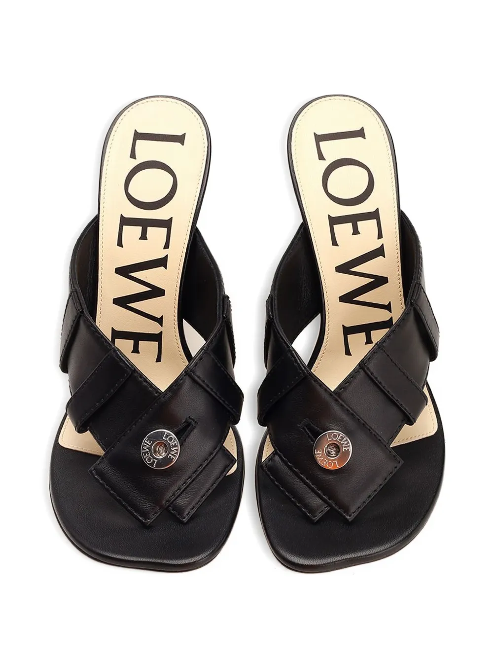 LOEWE 90mm Toy Panta leather sandals Zwart