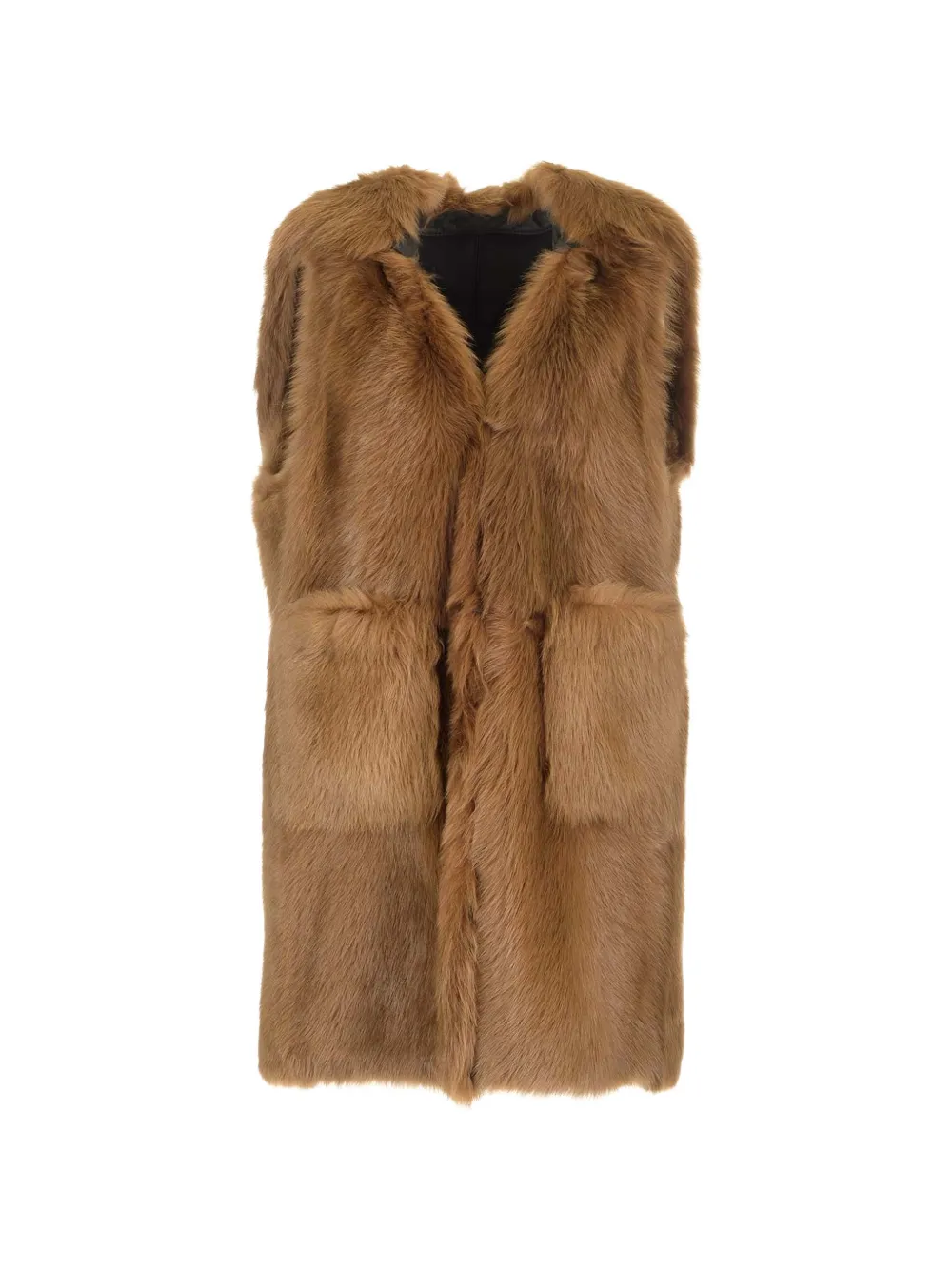 Max Mara Amica shearling gilet coat - Brown