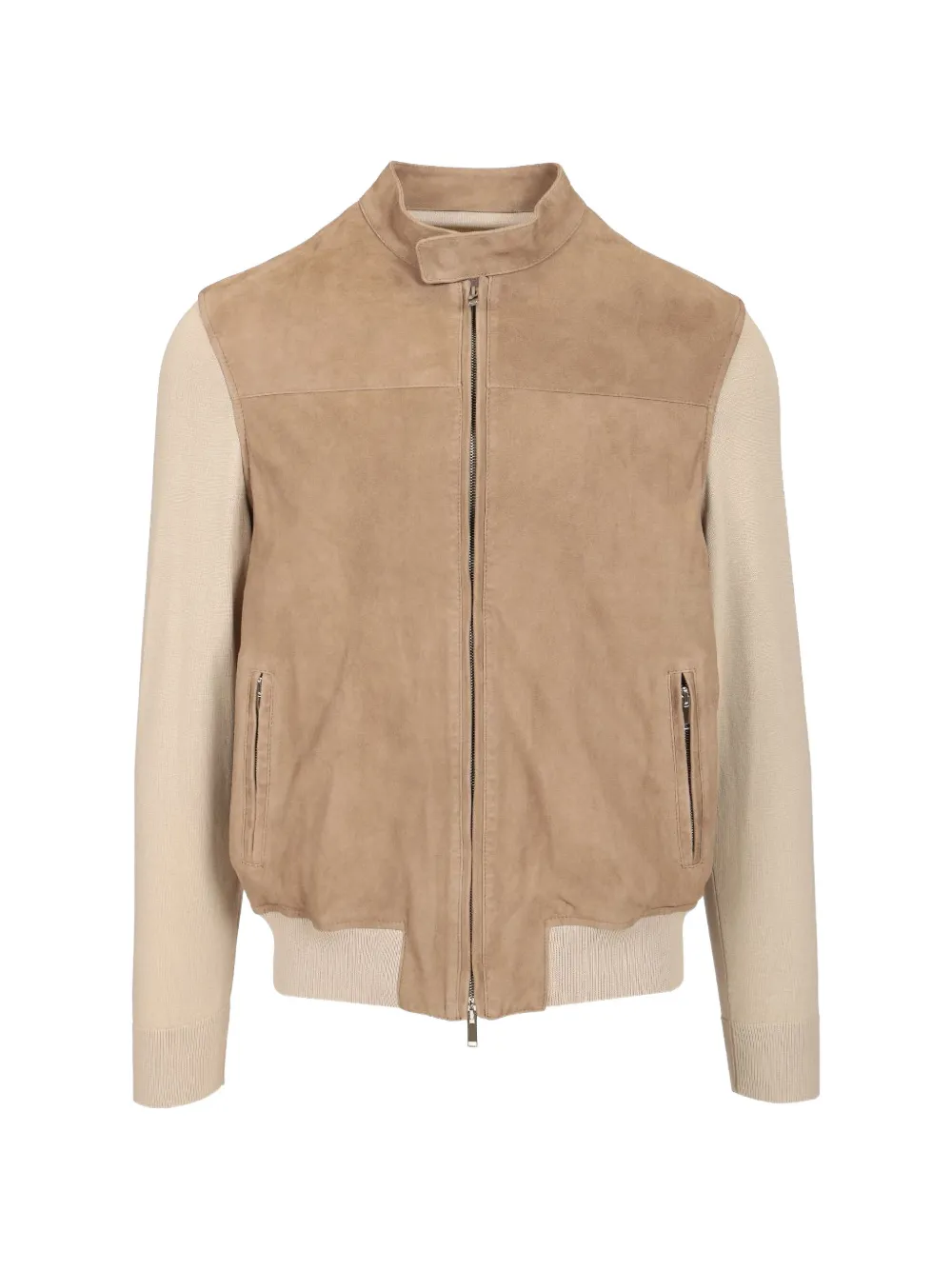 Al Duca D’Aosta 1902 suede knit-sleeve jacket - Nude