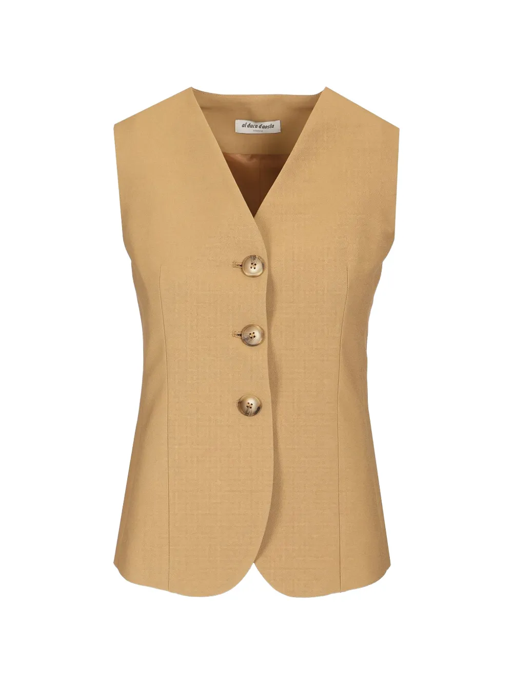 Al Duca D’Aosta 1902 twill curved-hem waistcoat - Toni neutri