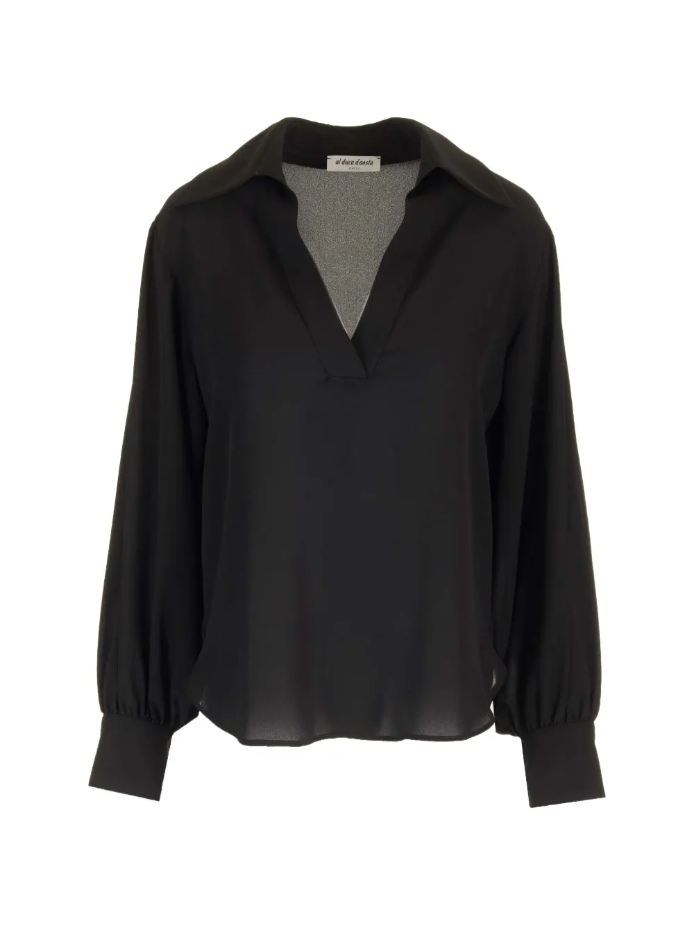 Al Duca D’Aosta 1902 V-neck long-sleeve top - Nero