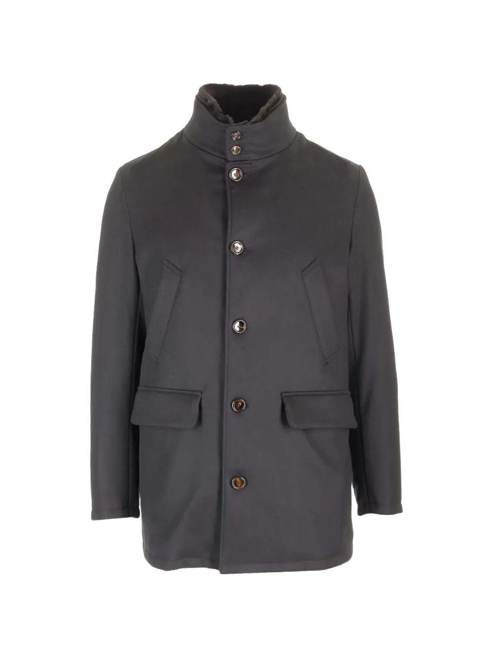 Al Duca D’Aosta 1902 fur-trimmed buttoned jacket - Nero