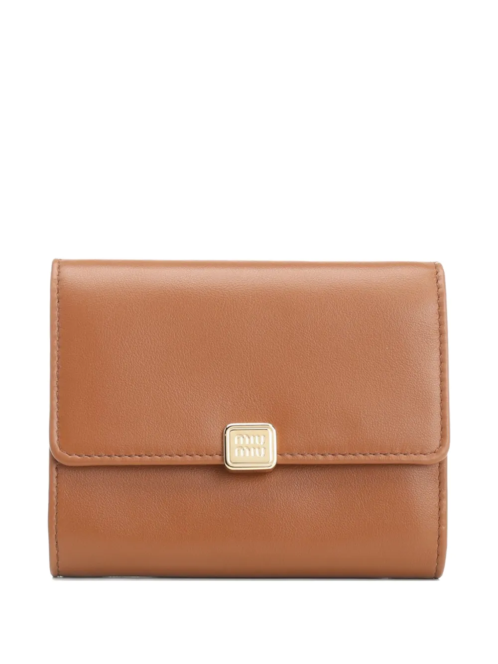 Miu Miu logo-plaque leather wallet - Toni neutri