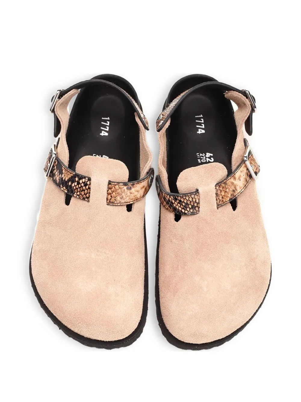 BIRKENSTOCK 1774 Tokio Cazador snakeskin-effect mules Beige