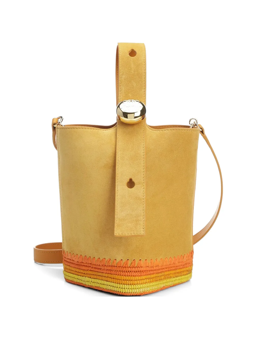 LOEWE mini Pebble suede bucket bag - Giallo