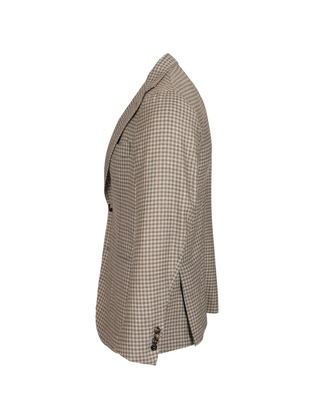 Al Duca D Aosta 1902 Geruite blazer met enkele rij knopen Beige