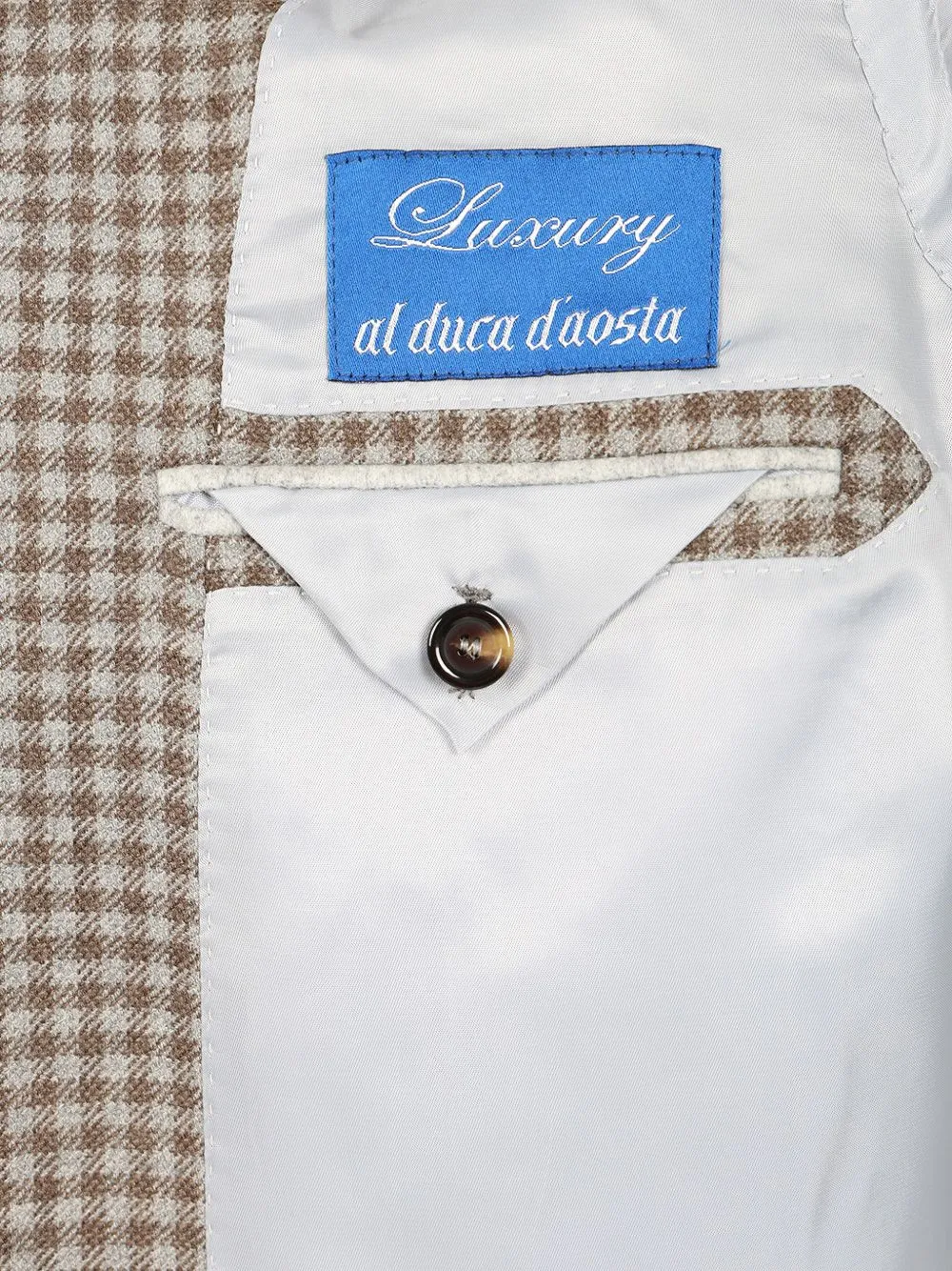 Al Duca D Aosta 1902 Geruite blazer met enkele rij knopen Beige