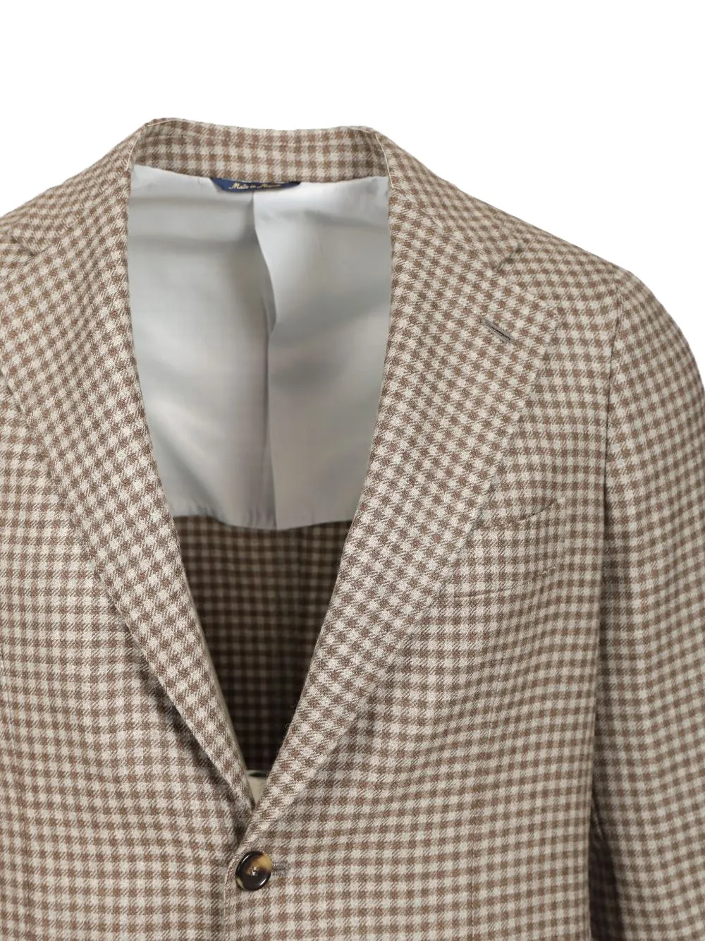 Al Duca D Aosta 1902 Geruite blazer met enkele rij knopen Beige