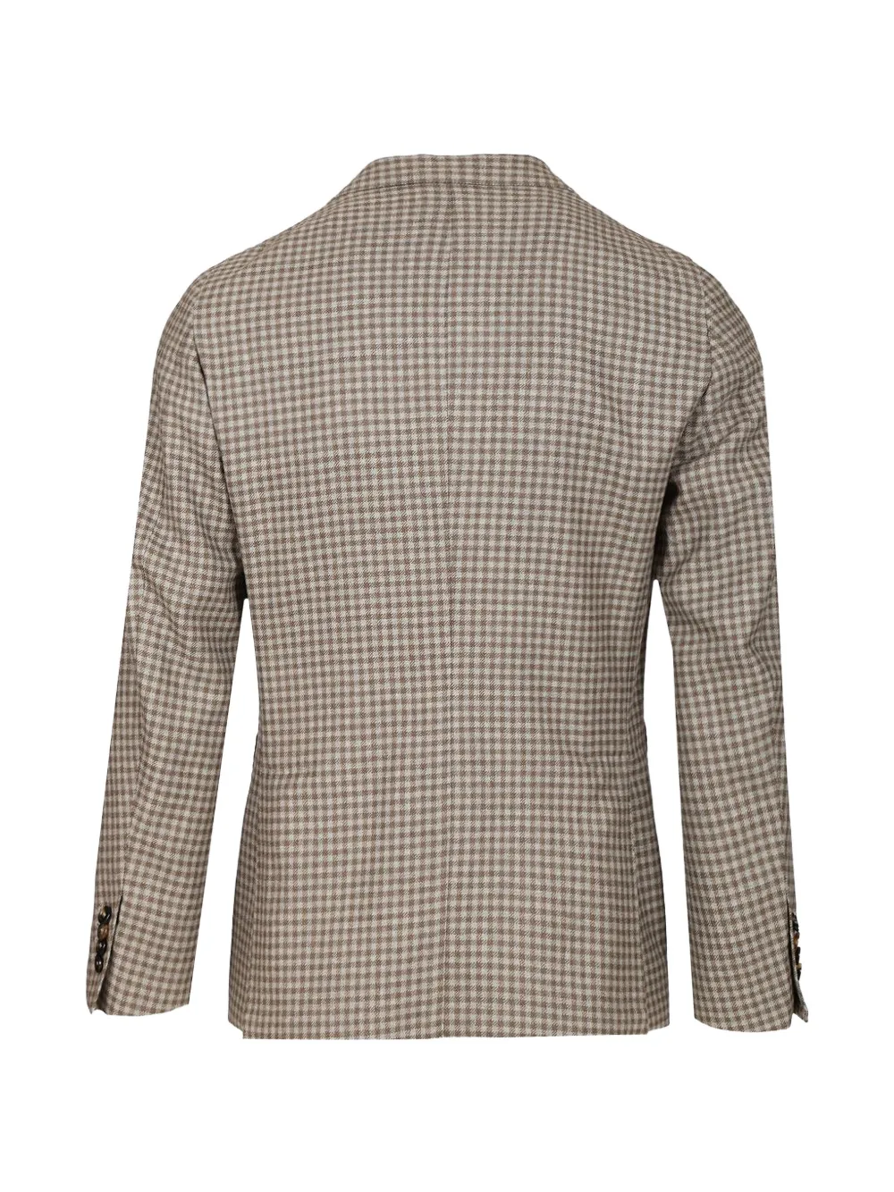 Al Duca D Aosta 1902 Geruite blazer met enkele rij knopen Beige