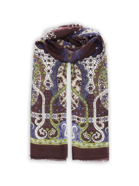 Al Duca D’Aosta 1902 paisley-print frayed scarf