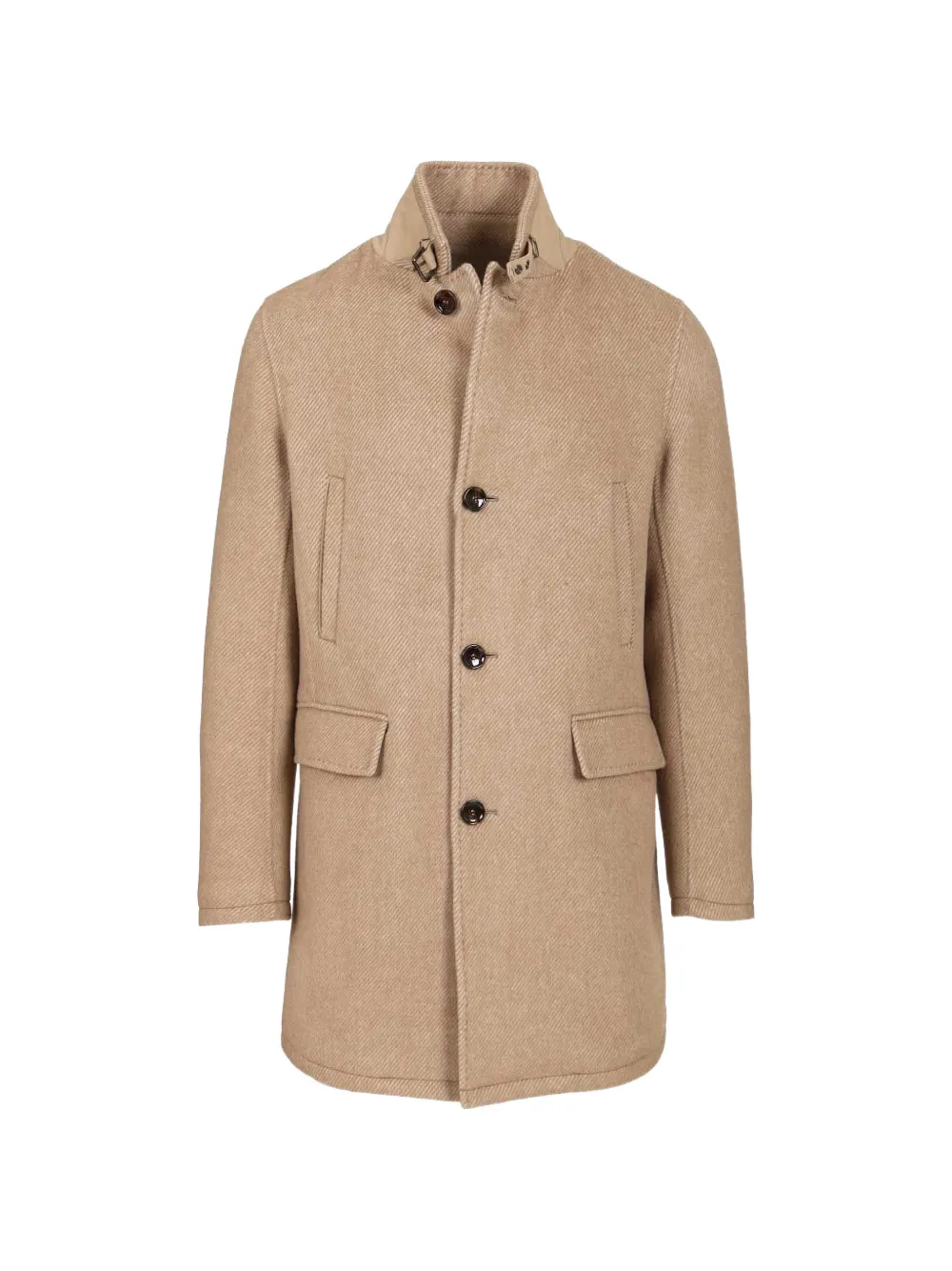 Al Duca D’Aosta 1902 buckled-collar natté coat - Toni neutri