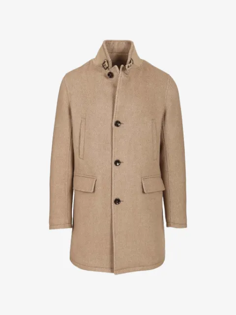 Al Duca D’Aosta 1902 buckled-collar natté coat