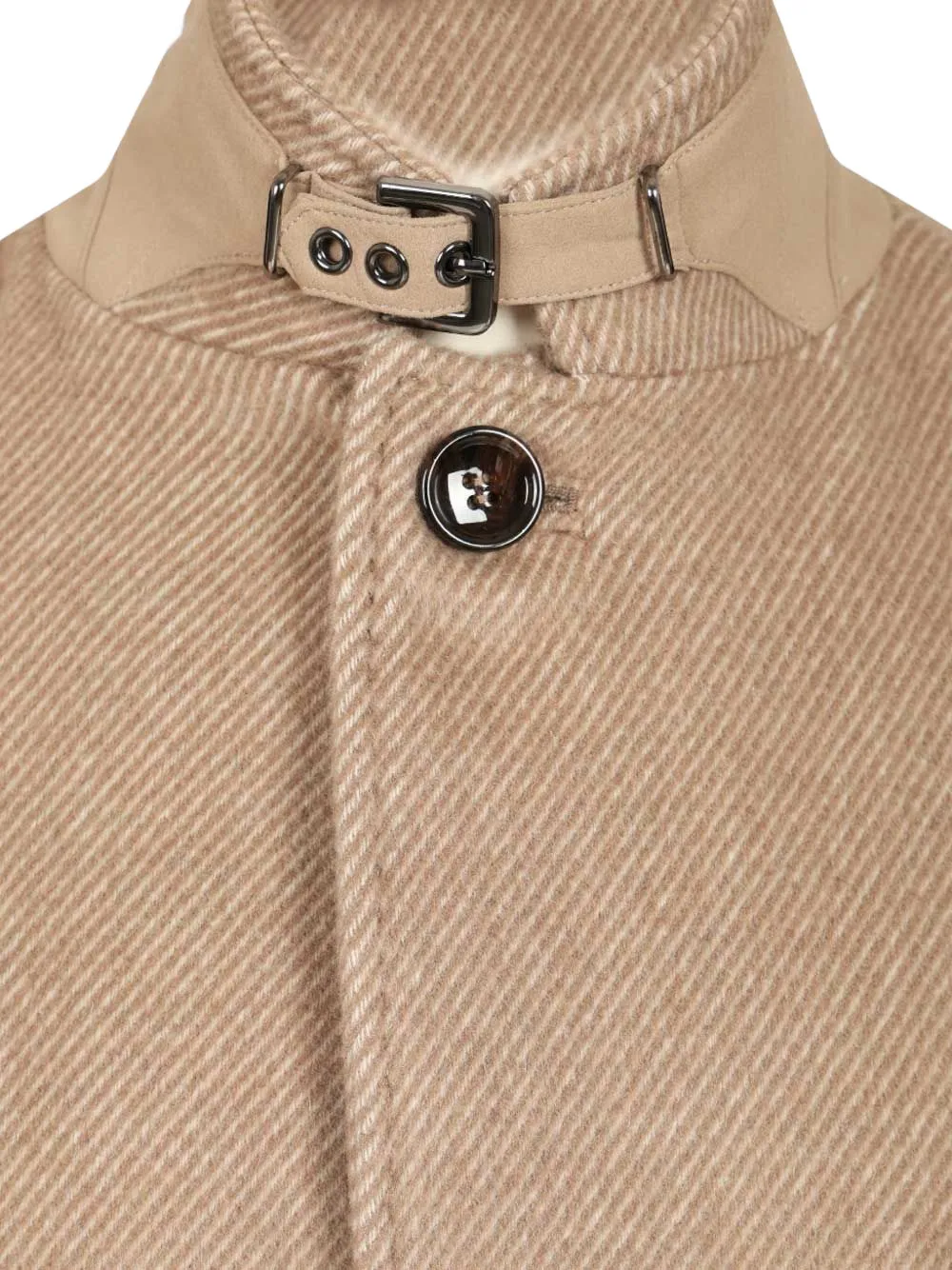 Al Duca D Aosta 1902 Natté jas met kraag met gesp Beige