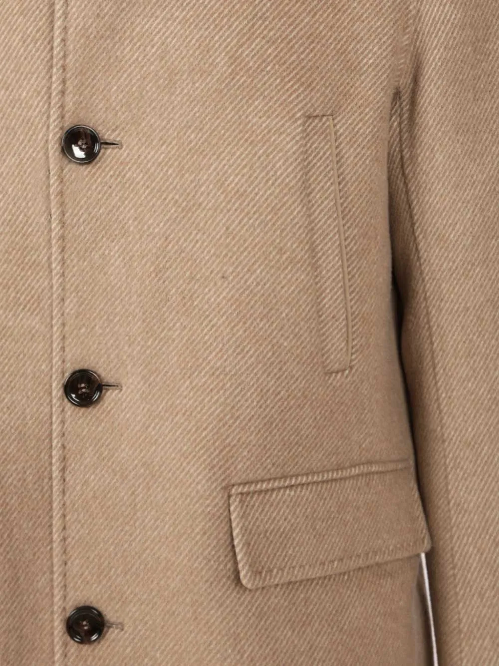 Al Duca D Aosta 1902 Natté jas met kraag met gesp Beige