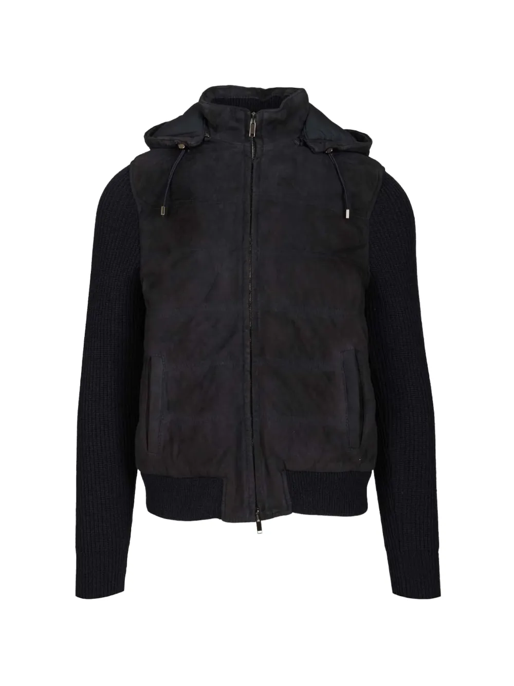 Al Duca D’Aosta 1902 suede wool bomber jacket - Nero