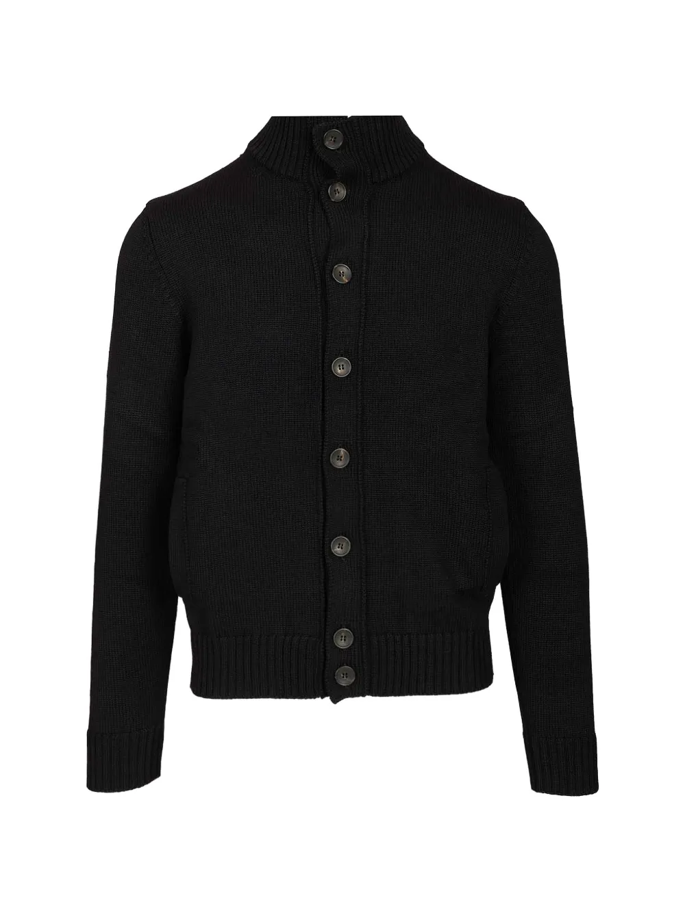 Al Duca D’Aosta 1902 button-fastening ribbed-trim sweater - Nero