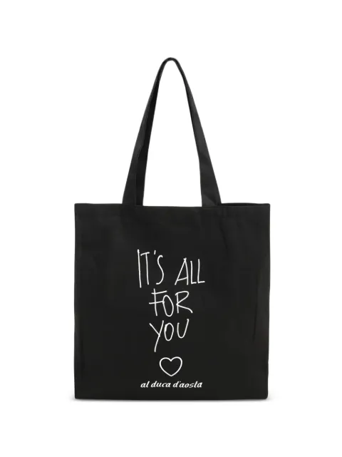 Al Duca D’Aosta 1902 Bolsa tote com estampa de slogan