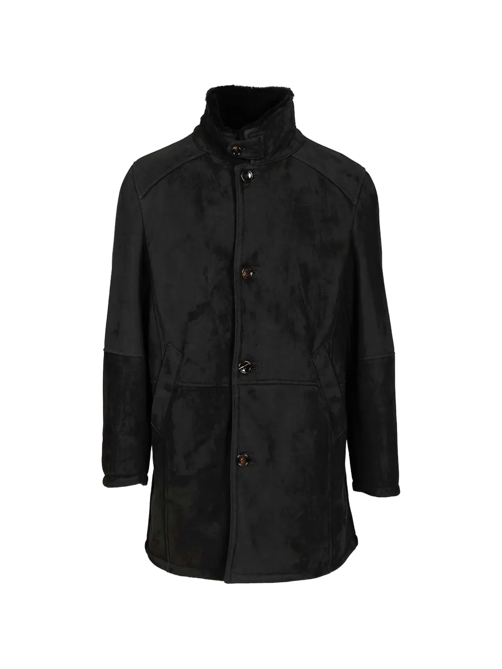 Al Duca D’Aosta 1902 shearling button-up coat - Nero