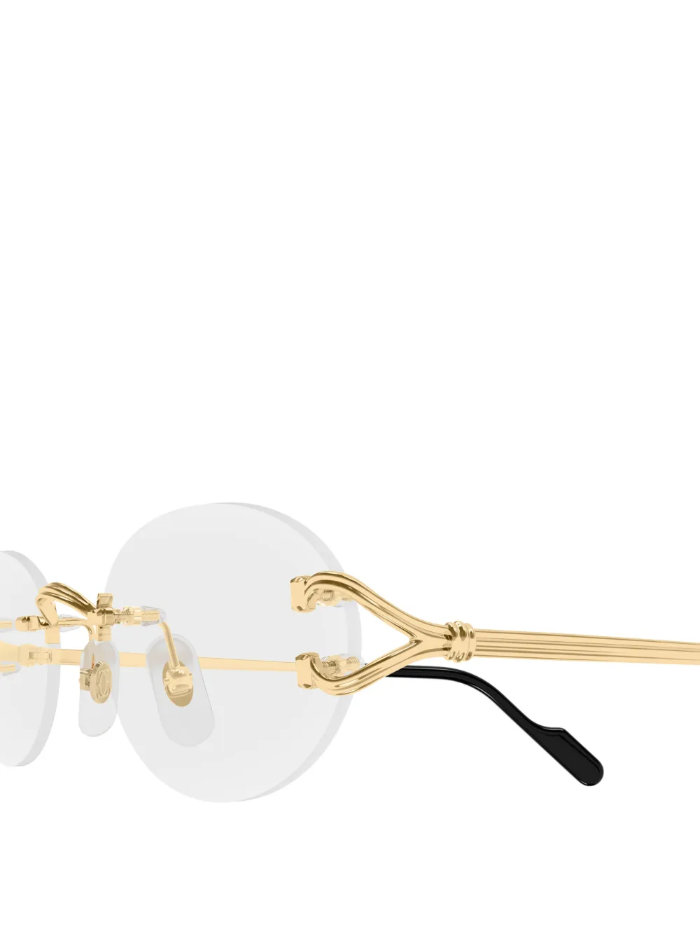 Cartier Eyewear Zonnebril met randloos ovalen montuur Goud