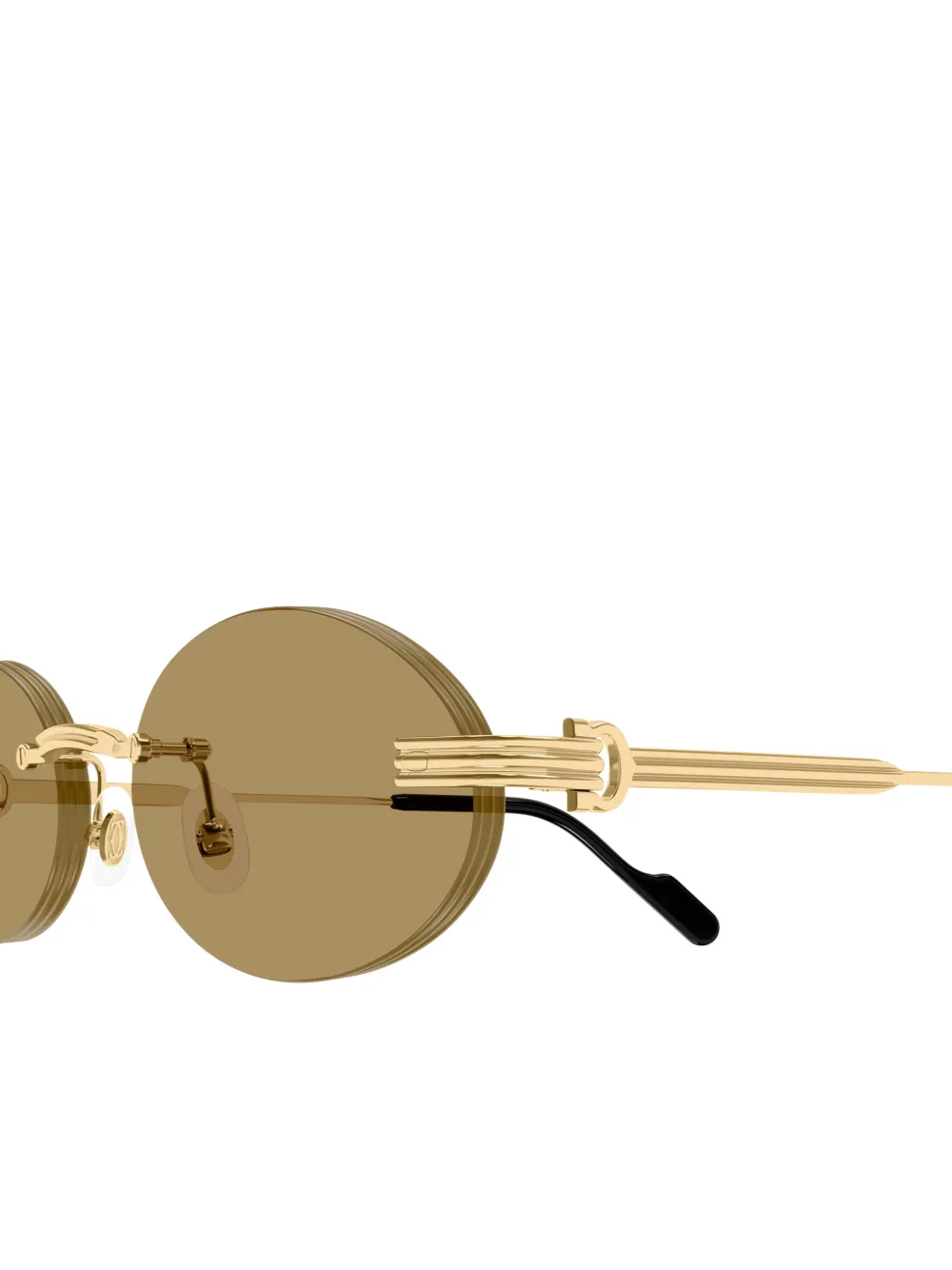 Cartier Eyewear Zonnebril met randloos ovalen montuur Goud
