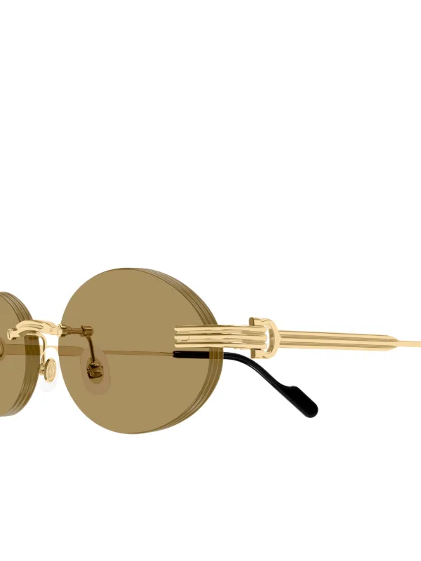 Cartier Eyewear リムレス オーバルサングラス | ゴールドトーン